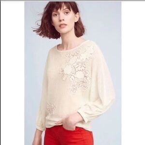 Anthropologie Akemi + Kin Poet Lace Wool Blend Sweater